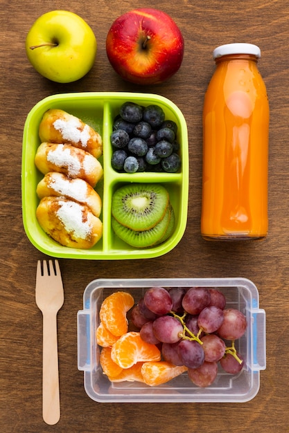 Photo flat lay tasty meal composition