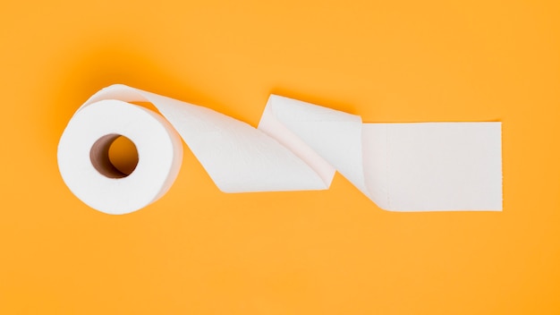 Photo flat lay of toilet paper roll