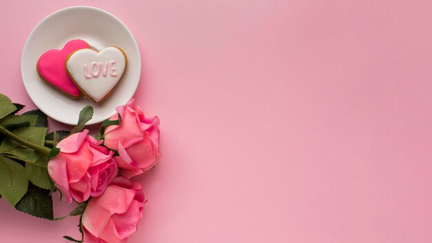 flat lay valentine s day with copy space