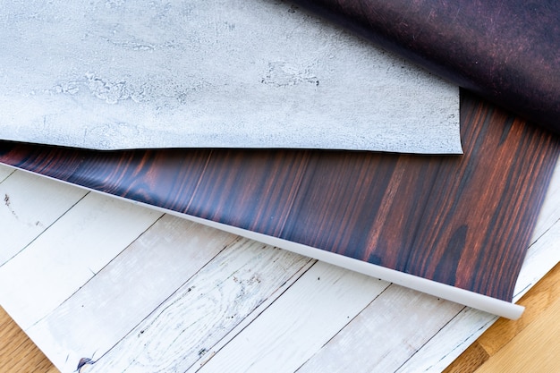 Flat lay. Variety of vinyl backgrounds for food photography.