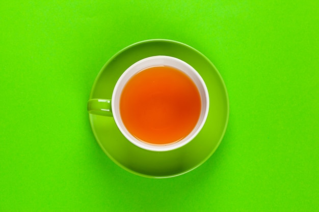 사진 색상에 평평하다 커피 또는 차 컵