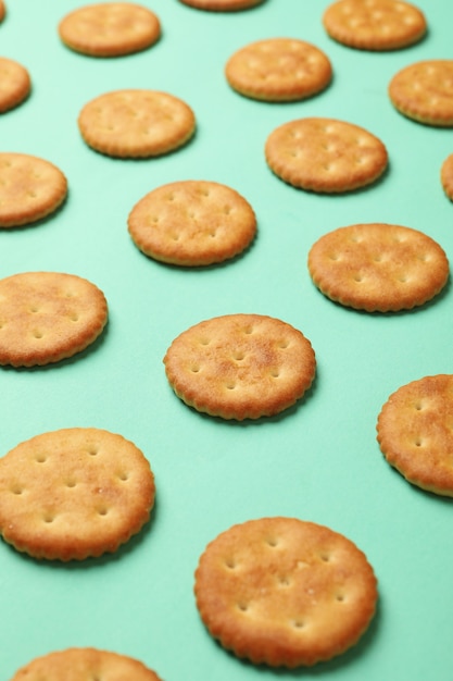 Flat lay with cracker biscuits