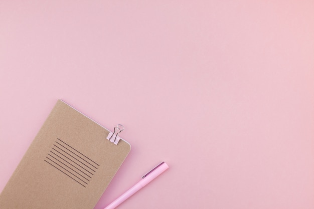 Flat lay of woman workspace desk