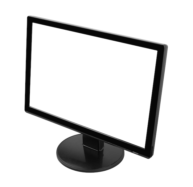フラット LED テレビモニターはホワイトに隔離されています