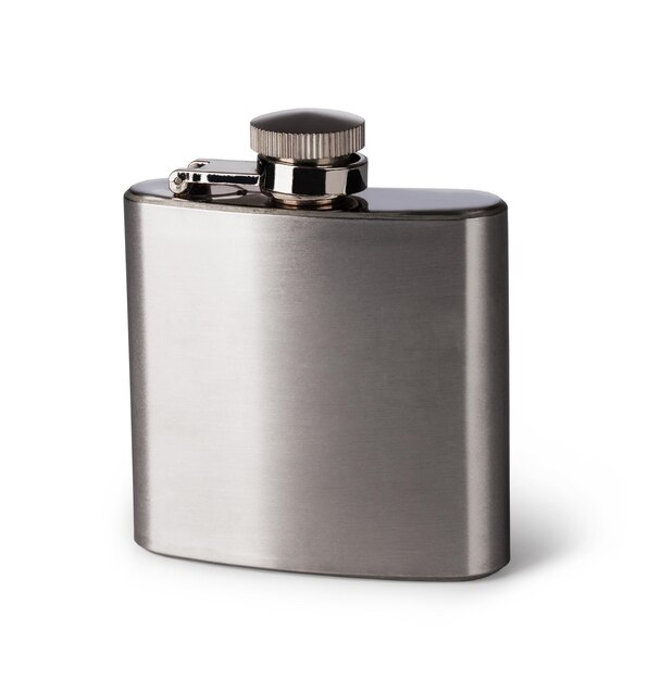 Flat metal flask