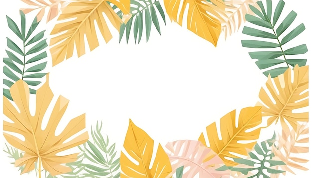 flat minimalis tropical leaf background