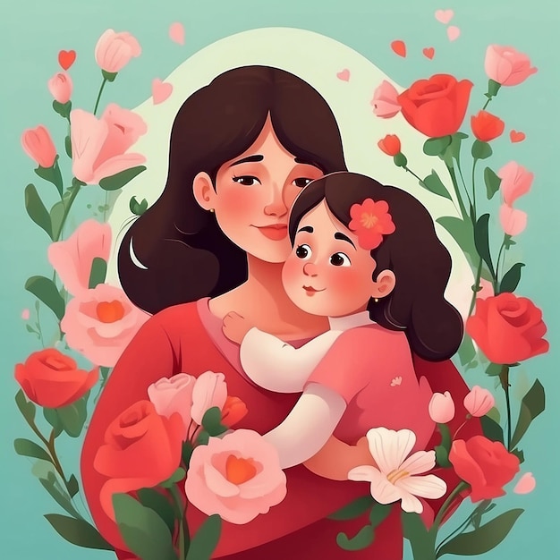 Flat mothers day illustration