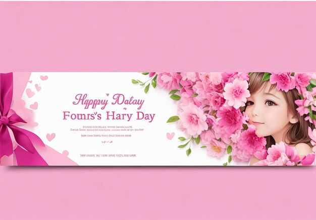 Flat mothers day sale horizontal banner templat