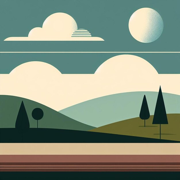 A flat nature background vector illustration