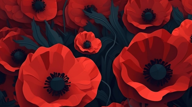 Flat Poppy Red Texture Background