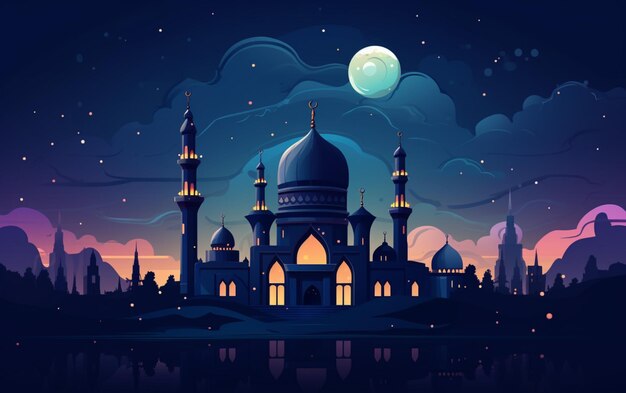 Flat ramadan kareem illustration