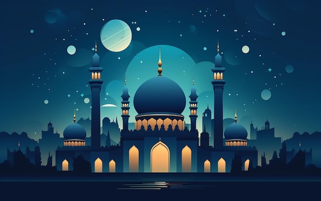 Flat ramadan kareem illustration