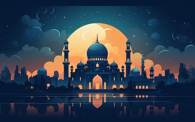 Flat ramadan kareem illustration