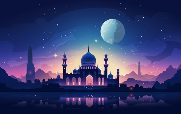 Flat ramadan kareem illustration