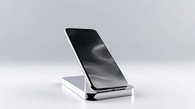 Плоские лучи макета смартфона пустой экран изолированы с обтравочным контуром на белом фоне