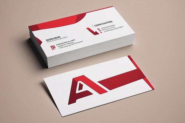 Шаблон визитки с логотипом " Красная плоская буква "
