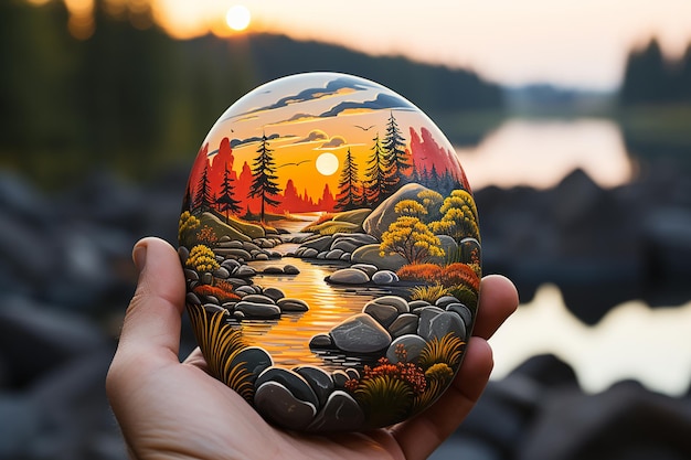 Flat River Stones Transformed Artist's Painting Art