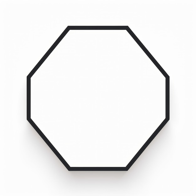 Flat Rubber Enneagon With White Outline Isolated On Background