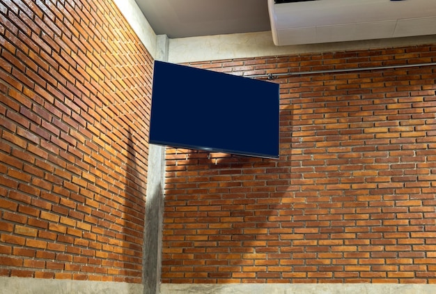 Flat screen tv on corner wall