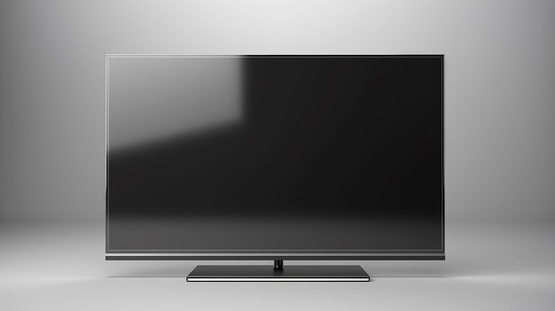 フラットスクリーンテレビが黒い背景でオフになっています