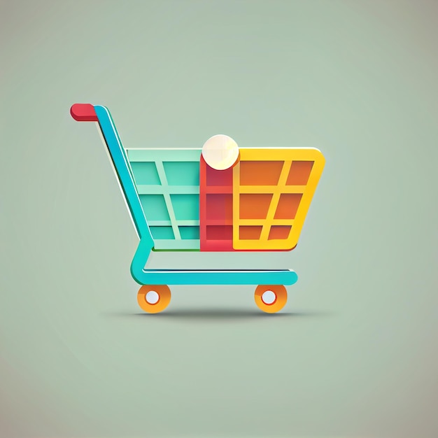 Flat shopping cart cartoon wallpaper modern flat design for\
shopping online website layout design