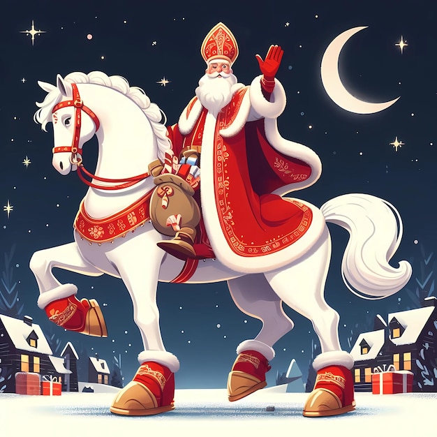 Flat sinterklaas illustratie