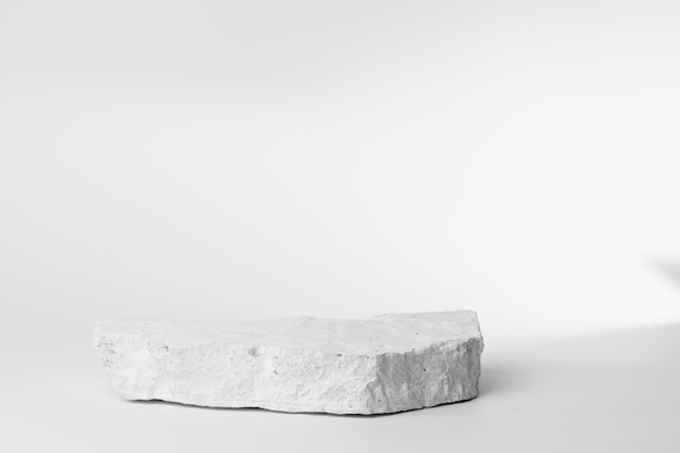 flat stone pedestal white template banner background minimalism concept empty podium display product presentation scene