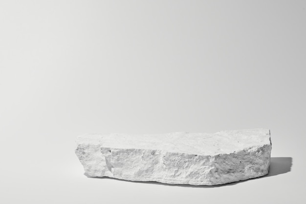 flat stone pedestal white template banner background minimalism concept empty podium display product presentation scene
