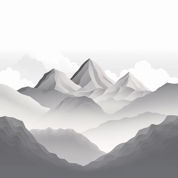 Flat style abstract minimalistic aesthetic mountains landscape background