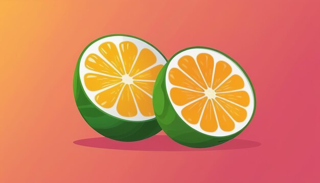 Flat Style Citrus Fruit Slice Icon Vector Illustratie