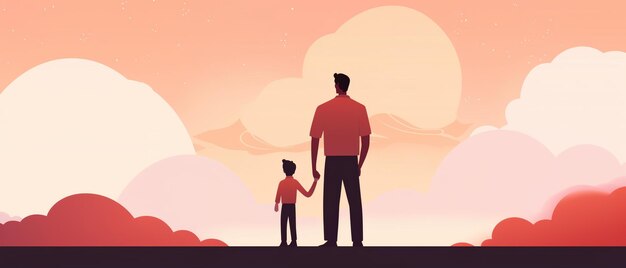 Flat style illustration of father's day with copyspace Ai Generated