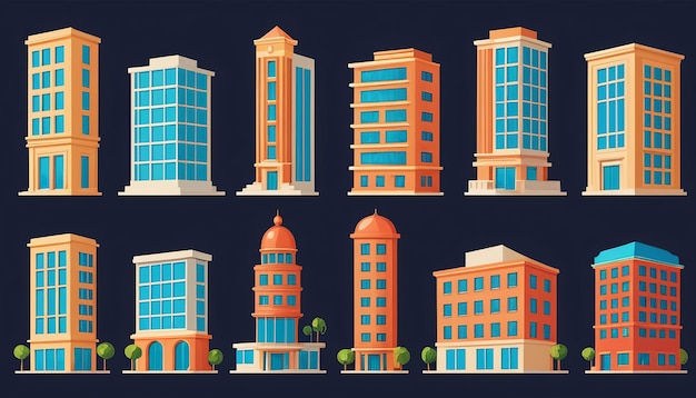 Flat Style Vector Graphic Design van Modern Building Icon