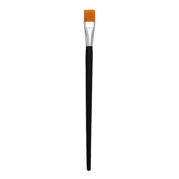 Photo flat synthetic paint brush isolated on a white background stock photo