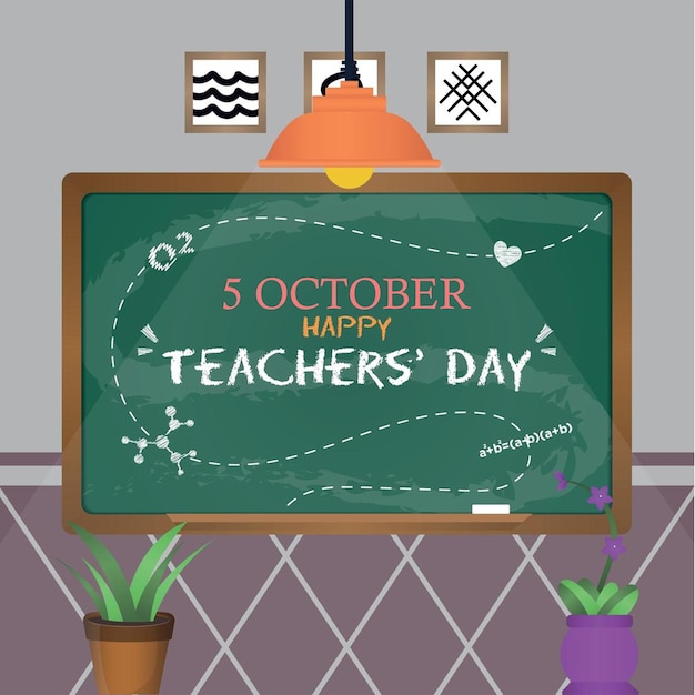 Flat teachers' day background