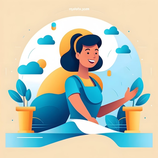 flat vector illustration of a person encouraging