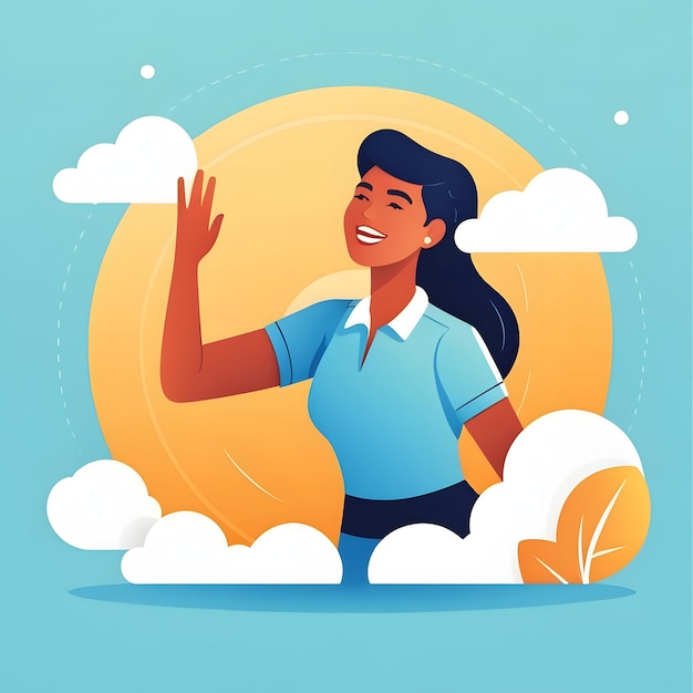 Photo flat vector illustration of a person encouraging