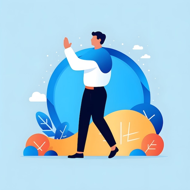 flat vector illustration of a person encouraging