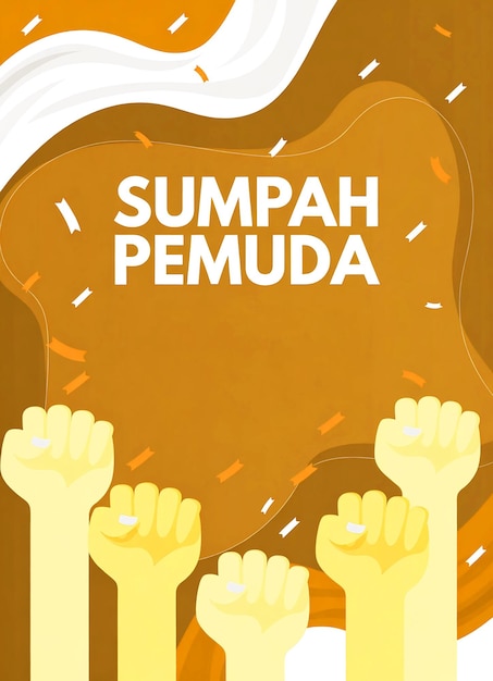 Flat vertical poster template photo for Indonesian sumpah pemuda