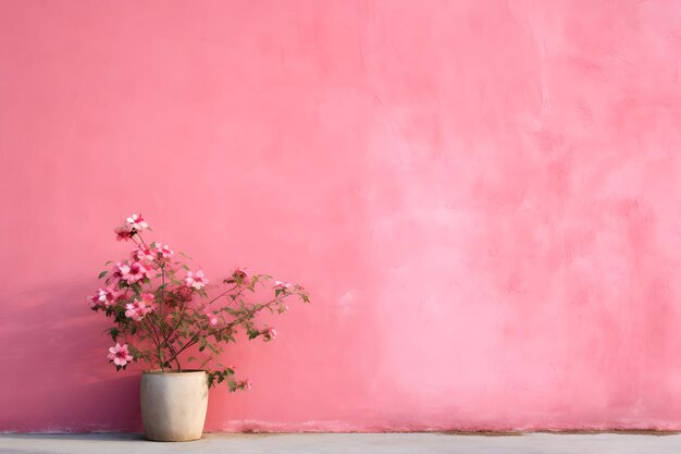 写真 平らな壁の背景と花