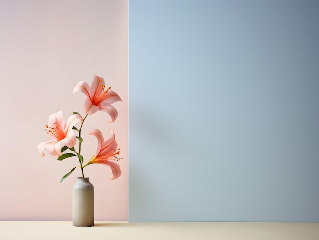 flat wall and a flower on the side