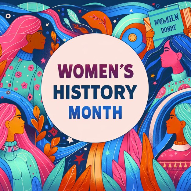 Flat womens history month illustration