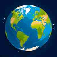 Photo flat world earth day background ai image