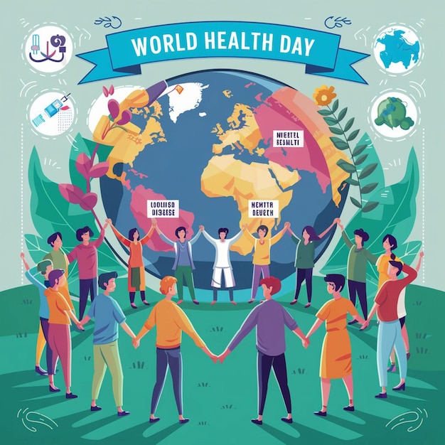 Photo flat world health day template