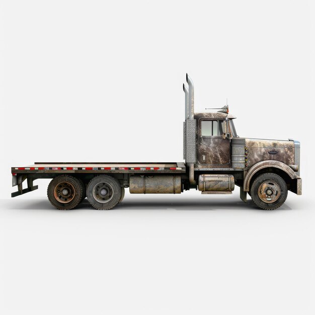 Flatbed truck isolated