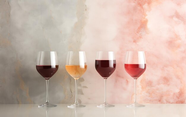 Photo flatlay of red rose and white wine in glasses