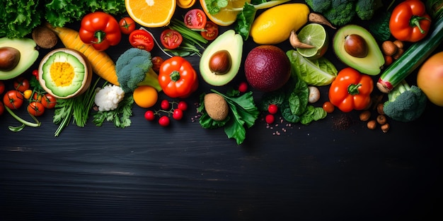 Photo flatlay of various vegetables and fruits