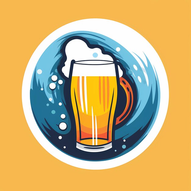 Flavor Blast Яркая и смелая иллюстрация пива с поп-вкусом