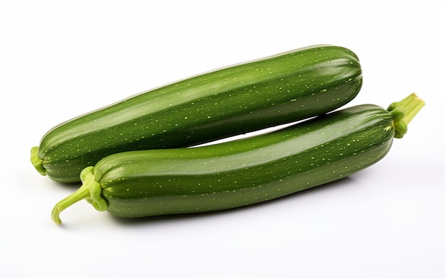 Flavor Fresh Green Zucchini in Harmony Isolated on White Background