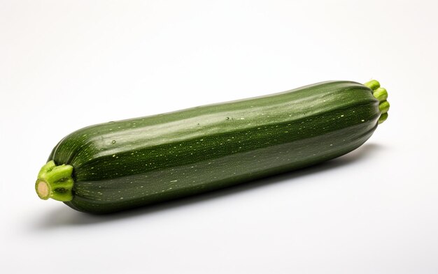 Flavor Fresh Green Zucchini in Harmony Isolated on White Background