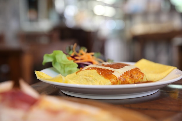 Flavored Fried Rice in an Omelet Wrapping